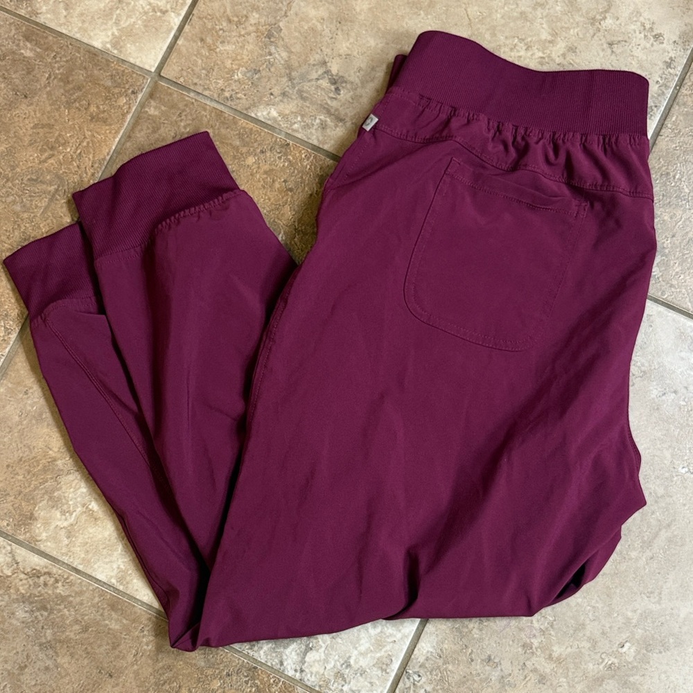 Burgundy Scrub Style Athletic Pants - Picture 3 of 6